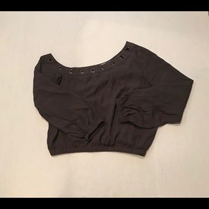 DO + BE Off the Shoulder Grommet  Crop Top